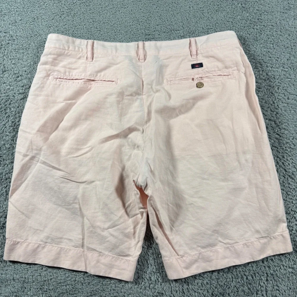 Faherty Linen Blend Chino Shorts Mens 34 Pink Casual 9
